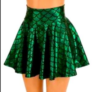 -XXS green mermaid mini skirt